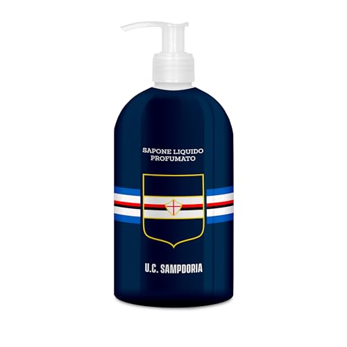 DEDICATO A TUTTI I TIFOSI DELLA SAMPDORIA, ANCHE COME IDEA REGALO: Una coccola personalizzata racchiusa in un sapone liquido profumato che celebra l’energia e la vitalità della passione blucerchiata dal 1946. Rivivi l’emozione della tua squadra anche nella beauty routine o fai un regalo speciale al tifoso del tuo cuore