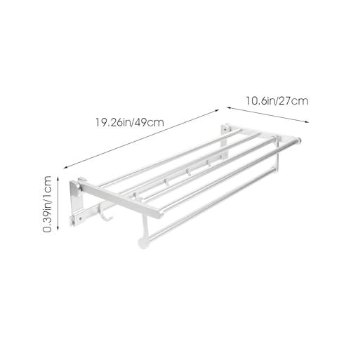 WEKADRIN 浴室用折りたたみ式タオルラック 高耐荷重フック付き 壁掛け収納棚 シャンプーボトル乾燥保持 衛生的 バスルーム壁面取付簡単