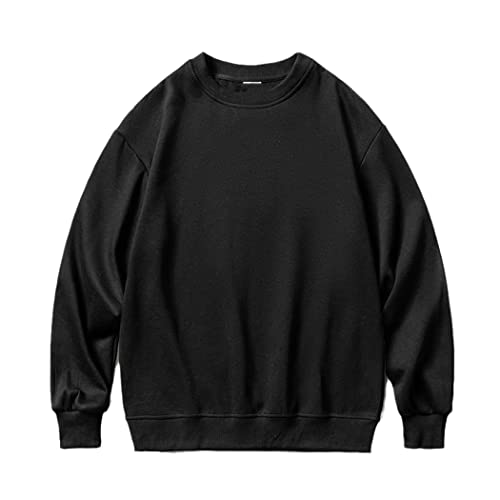 Sweat à capuche surdimensionné pour homme de couleur unie Noir XXXL ample