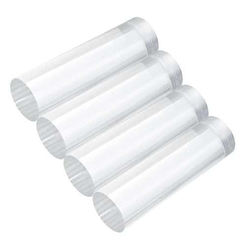 MECCANIXITY 4pcs Acrylic Round Rods 1 3/16" x 4" Clear Acrylic Dowel Rods Sticks Plastic Sticks Strip for DIY Crafts Lighting Gardening Decorations - 30mm x 100mm