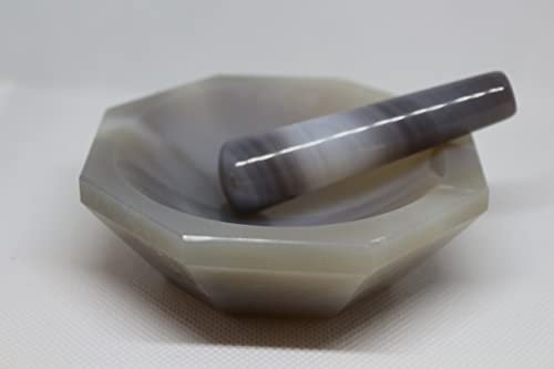 Lab4Us AMP-A-50 Agate Mortar And Handheld Set Id 50Mm Natural Agate Grinder For Lab Grinding Polished Brazilian Agate Internal Diameter 50Mm cover