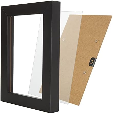 YOUNTHYE 6x4 Photo Frames Multiple Pictures, 8PCS Wooden Black Photo Frame, Picture Frames with Mounts Display for for Tabletop or Mount