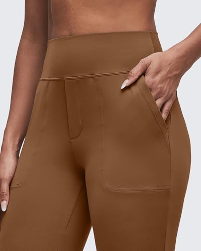 Image of G4Free BareFeel Flare Yoga Pants Women High Waisted Bootcut Leggings with Pockets Dress Work Pant Petite /Regular /Tall