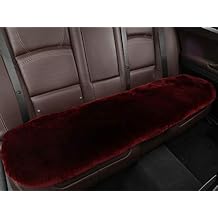 Authentic Sheepskin Car Seat Cushions,Soft Breathable Short Wool Auto Seat Covers Universal Fit for Cars,Chairs Sofa Comfortable and Anti-Slip BackWine
