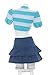 Micotaku Winx Club Official Licensed Women's Bloom Casual Outfit Set – Top, Denim Skirt, Armbands & Socks for Cosplay
