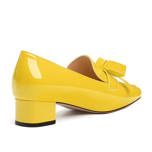 Image of Womens Loafer with Heel, Comfortable Chunky Heels for Women, Loafers Shoes with Bowknot Womens Bunion Dress Shoes