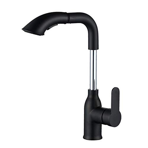 Robinet de lavabo en laiton noir mat au design moderne et multifonction