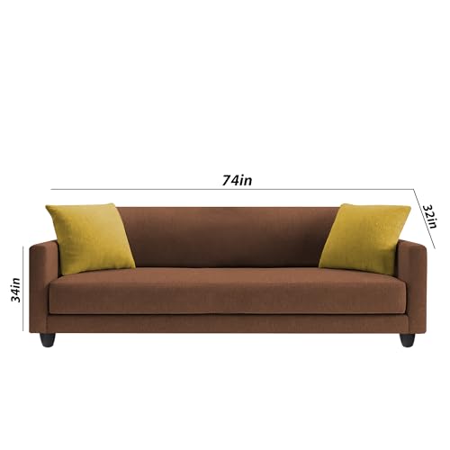 Image of Casaliving Dominic 3 + 2 Seater Sofa Set for Living Room (Brown) Premium Fabric Sofa