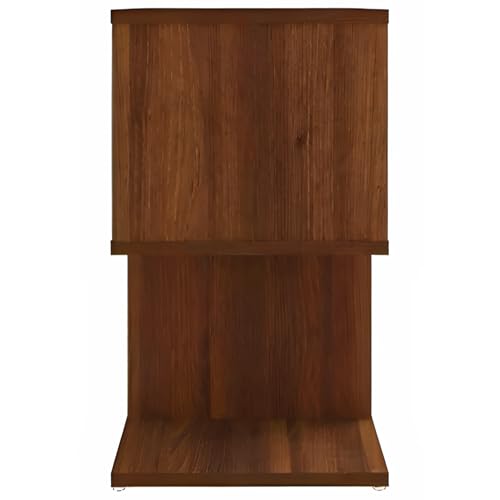 Image of MATTERHORN Engineered Wood Bedside Table with Shelves - Modern End Table for Bedroom & Living Room, DIY Assembly, Teak Brown Finish (50 x 30 x 51.5 cm, Model MOBT-93101)