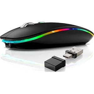 Wireless Mouse,Mouse for MacBook Air Mac Pro iPad Laptop Computer PC,Rechargeable Dual Mode Switch Mouse Bluetooth 5.2/3.0 and 2.4GHz USB Type-C Receiver (Black)