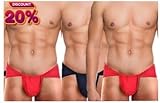 Generic 4 Langot Mens Traditional Indian Langoti | Supporter Loincloth Cotton Langot Mens Underwear | Underpants Black, red+2 black+blue