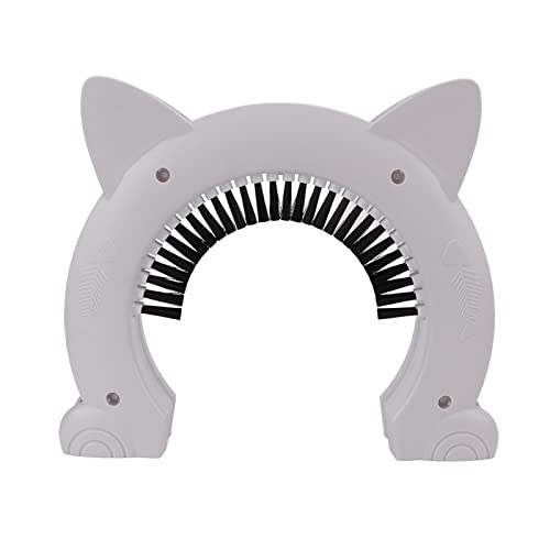 Interior Cat Door, Quiet Design Professional ABS Large Cat Door Indoors with Cat Care Brush (White)