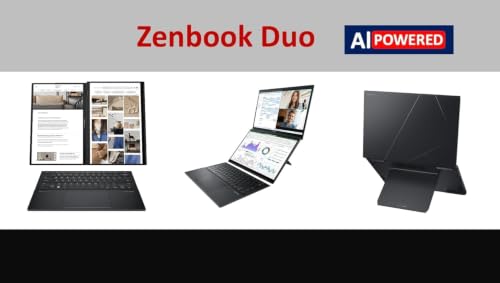 Image of ASUS Zenbook Duo AI Powered 2-in-1 Laptop 14.0 inch Touch OLED WUXGA Display | Intel Ultra 9-285H, 32GB LPDDR5X, 2TB PCIe SSD, 2 Thunderbolt 4, Backlit KB, WiFi 7, Win 11 Home, w /DKZ Hub