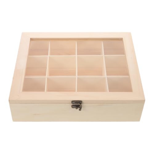 Bolas de secado ordenadas en la caja organizadora de madera con tapa rústica