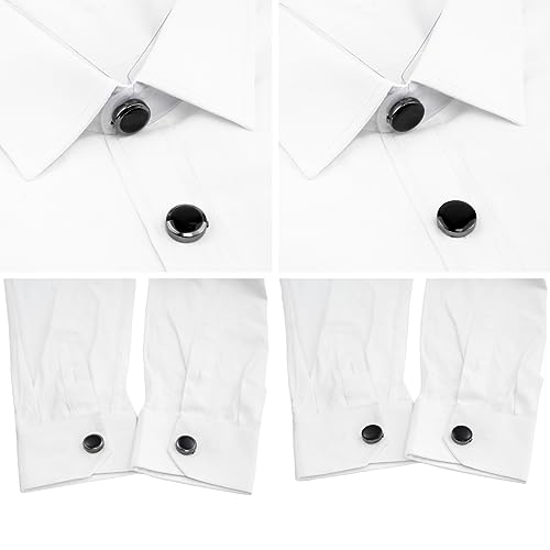 Image of Mens Button Covers Tuxedo Shirt Cufflinks Alternative | Fake cufflinks and alternative fashion jewelry accessories for mens formal business dress shirts suits and groomsmen