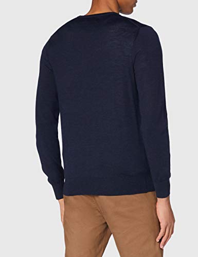 MERAKI Pull en Laine Mérinos Homme avec Col V, Bleu (Navy), 48 (Taille fabricant: S) - Image 5