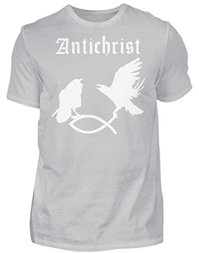 T-shirt Antichrist au design mystique Raben greifen Christenfisch taille L