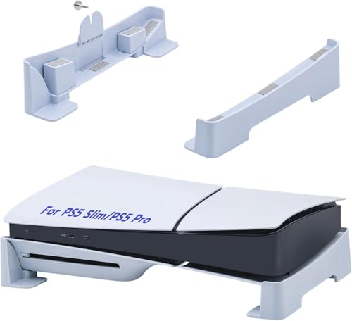 Tolesum Horizontaler Ständer für PS5 Slim/PS5 Pro, Basis Halterung Liegend für PS5 Slim Disc & Digital Edition, Stabiler Anti-Rutsch Standfuß Kompatibel mit PS5 Slim Digital/UHD Zubehör-Nicht für PS5