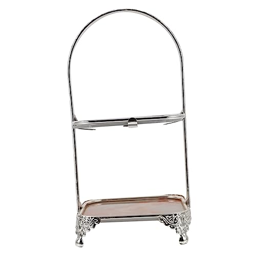 SOLUSTRE Double Cake Stand Sturdy Iron Dessert Display Tray for Fruits Snacks Cakes Elegant Serving for Home Bar Restaurant Parties