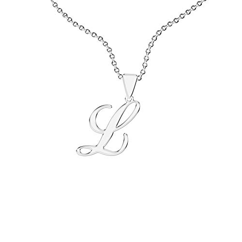 Zuffetti Collana da donna personalizzata con iniziale. Indossa la tua iniziale. Acciaio inossidabile e anallergico. Colore: argento. Progettato in Italia., Acciaio legato