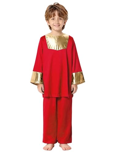Danza de alabanza infantil disfraz litúrgico rojo para coreografías de iglesia