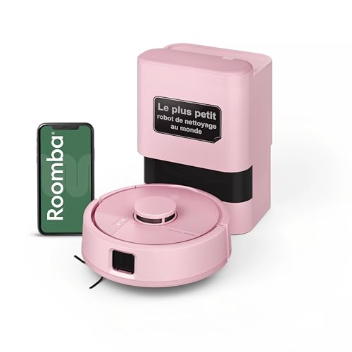 Roomba Mini Robot aspirateur et Laveur + Base AutoEmpty, Rose Poudré