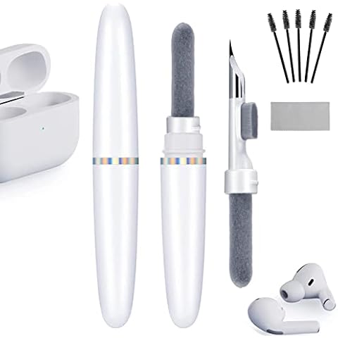 Junlic Cleaner Kit Compatible with Airpods 3, Multi-Function Cleaning Pen Compatible with AirPods Pro 1 2 Cleaning Tools for Earbuds Soft Brush for Bluetooth Earphones Case Keyboard Camera Lens Cover