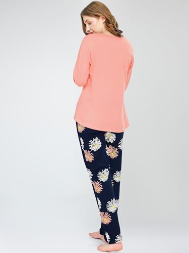 Image of ZEYO Night Suit for Women's Printed Cotton Night Dress of Top and Pajama Set (Available in Plus Size)
