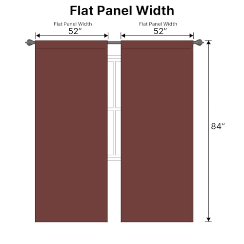 Image of H.VERSAILTEX Blackout Curtains Thermal Insulated Window Treatment Panels Room Darkening Blackout Drapes for Living Room Back Tab /Rod Pocket Bedroom Draperies (2 Panels, Rust, 52 x 84 Inch)