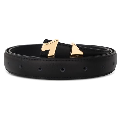 Image of Aurolran Women's Leather Belt with Buckle - Ideal for Dresses, Jeans, and Coats