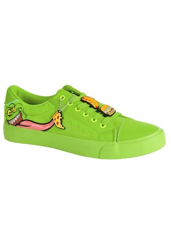 Ghostbusters Slimer Adult Sneakers - Faux Leather & Suede Shoes with Embroidered Details & Removable Charms