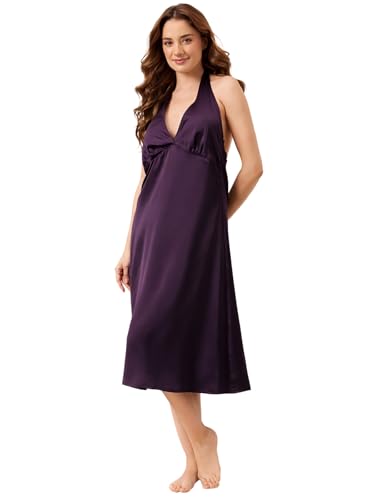 Image of Clovia Women's Satin Long Nighty