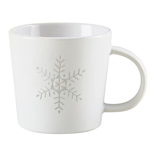Image of Santa Barbara Design Studio Mugs - White Ceramic Christmas Holiday Mug Matte Finish, 14-Ounce, Snowflake