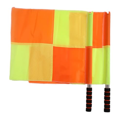 Yardwe 2pcs Waving Signal Flags for Soccer Volleyball Rugby Commanding Lightweight High Visibility Easy to Transport