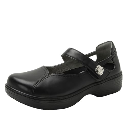 Alegria Women's Onika Leather Wood Grain Mary Jane Shoes