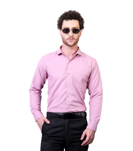 Image of CONTRARY Men's Pure Cotton Solid Stylish Casual & Formal Wear Shirt | Stylish Regular Fit Full Sleeve Comfortable Office Party Trendy Shirt - Multi Color