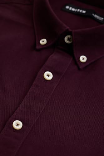 Image of SNITCH Men Casual Shirt College Wear | Slim Fit Full Sleeve Button-Down Collar Plain Style | Breathable Cotton Twill Fabric & Smooth Texture for Everyday Use