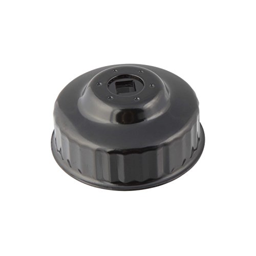 Steelman 76mm x 30 Flute Low Profile Oil Filter Cap Wrench Socket for Confined Screw-In Filters, 3/8-inch Drive, Durable Chrome Vanadium Steel