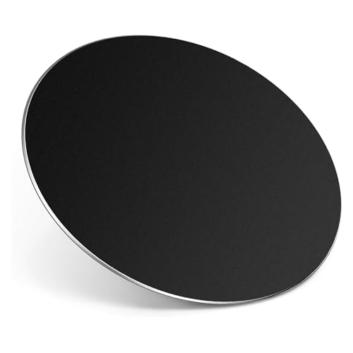 HONKID Metal Aluminum Mouse Pad Thin Hard Mousepad 7.87 * 7.87 Round Black