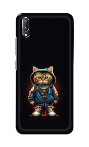 Image of PRINTFIDAA Printed Hard Back Cover Case for Vivo V11 Pro Back Cover (Hipster Cat) -112
