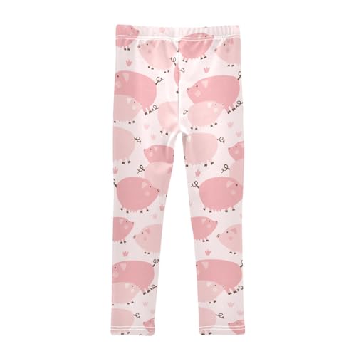Pink Sweet Fat Pig Girls Leggings,Workout Leggings for Girls Toddler Athletic Leggings Size for 3-10T2