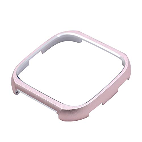 Preisvergleich Produktbild Hemobllo Edelstahl Bumper Schutzhülle Schutzhülle Abdeckrahmen für Fitbit Versa (Rose Gold)