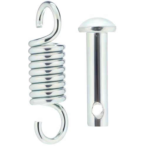 ibasenice Juego de Resortes de Extensión y Ganchos para Columpio Pasador Φ16*70 y Φ6.5*φ34*130, Kit de Suspensión Resistente para Sillas Hamaca y Columpios de Porche, Accesorios