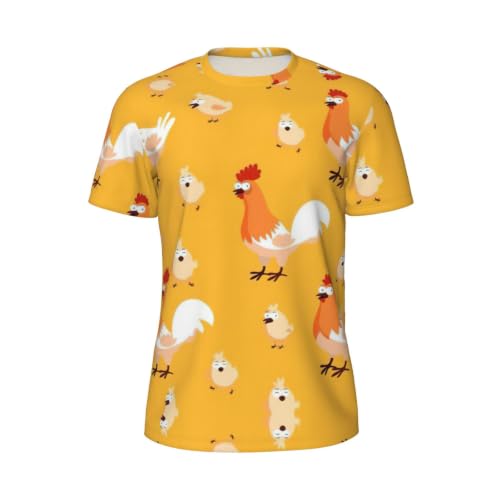 T-shirt de course à pied motif poulet en maille respirante pour running