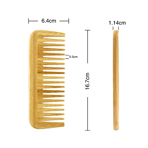 Peine de Bambú 2 Piezas con Dientes Anchos miniatura 5