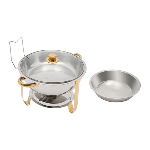 MBUYI Chafing Dish Edelstahl 5 Liter Warmhaltebehälter Essen, Wärmebehälter für Speisen, Speisenwärmer | Wärmebehälter | Buffetwärmer | Bain Marie für Catering, Buffet und Party – Bild 5