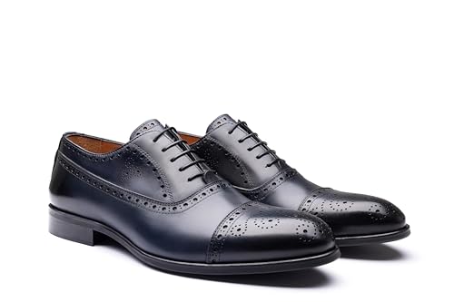 Image of X6426 Brown Leather Oxford Shoes for Men - Premium Handmade Full-Grain Leather, Non-Slip Sole, Luxury Comfort & Timeless Classic Design