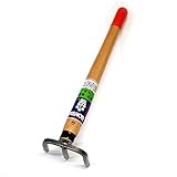 Anchura 7 cm Escarificador de Mano, Rastrillo de Jardín a 3 Dientes en Acero Cromado -Made in Japan