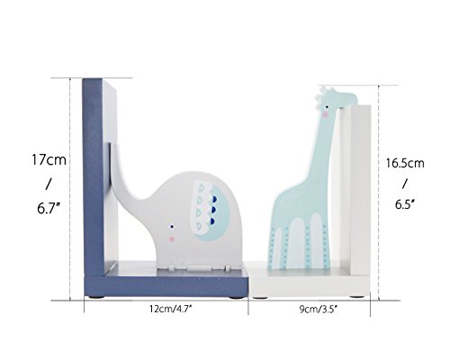 Cute White And Blue Giraffe Elephant Wooden Book Organizer Bookends Book End Book File Home Office Library Decoration Birthday Gift #TOP3
