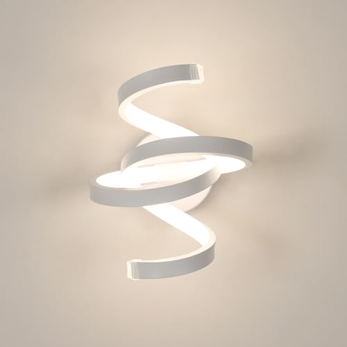 Goeco Applique Parete Interno LED, 20W 2200LM Lampada da Parete Bianca Moderna Creativo, Luce Naturale 4500K, Lampada a Muro Interni per Soggiorno, Camera da letto, Scale, Corridoio, Bagno